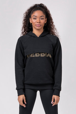Nebbia Long hoodie Intense Focus 825 - Black - Urban Gym Wear