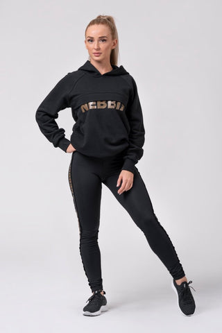 Nebbia Long hoodie Intense Focus 825 - Black - Urban Gym Wear