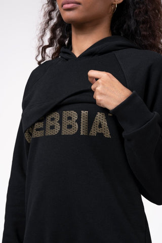 Nebbia Long hoodie Intense Focus 825 - Black - Urban Gym Wear