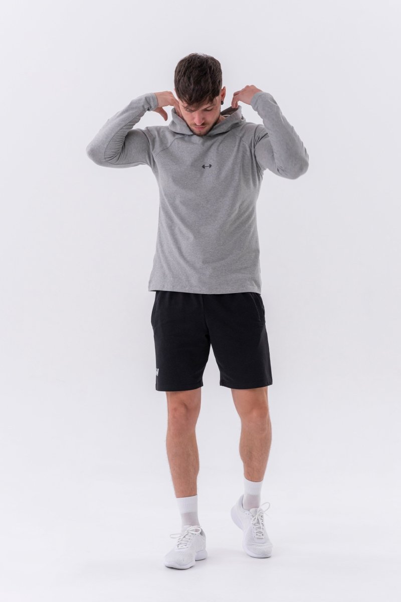 Nebbia Long-Sleeve T-Shirt with a Hoodie 330 Light Grey Urban