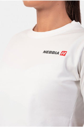 Nebbia Minimalist Logo NEBBIA Crop Top 600 - Cream - Urban Gym Wear