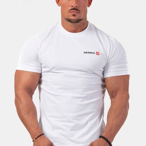 Nebbia Minimalist Logo NEBBIA T-Shirt 291 - White - Urban Gym Wear