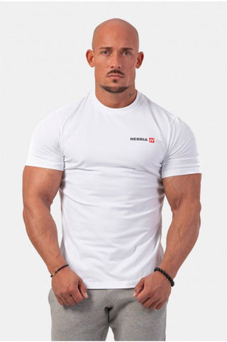 Nebbia Minimalist Logo NEBBIA T-Shirt 291 - White - Urban Gym Wear