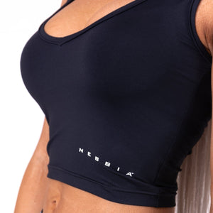 Nebbia More Than Basic! Cropped Singlet 690 - Black - Urban Gym Wear