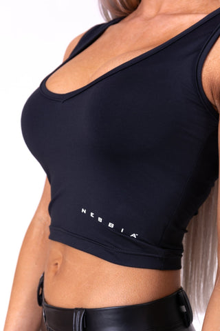 Nebbia More Than Basic! Cropped Singlet 690 - Black - Urban Gym Wear