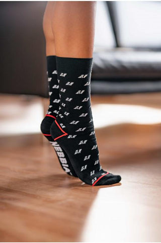 Nebbia N-pattern knee-high socks - Black 104 - Urban Gym Wear