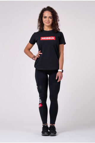 Nebbia NEBBIA Women's T-shirt 592 - Black - Urban Gym Wear