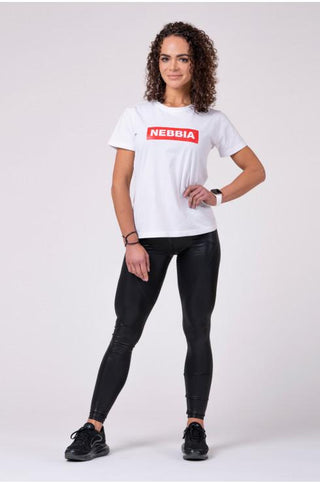 Nebbia NEBBIA Women's T-shirt 592 - White - Urban Gym Wear