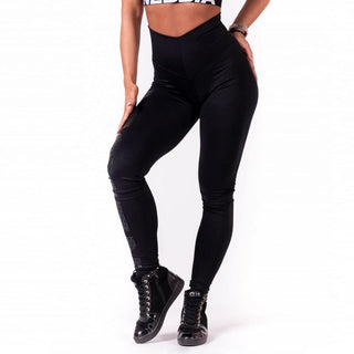 Nebbia One Tone Pattern Leggings 677 - Black - Urban Gym Wear