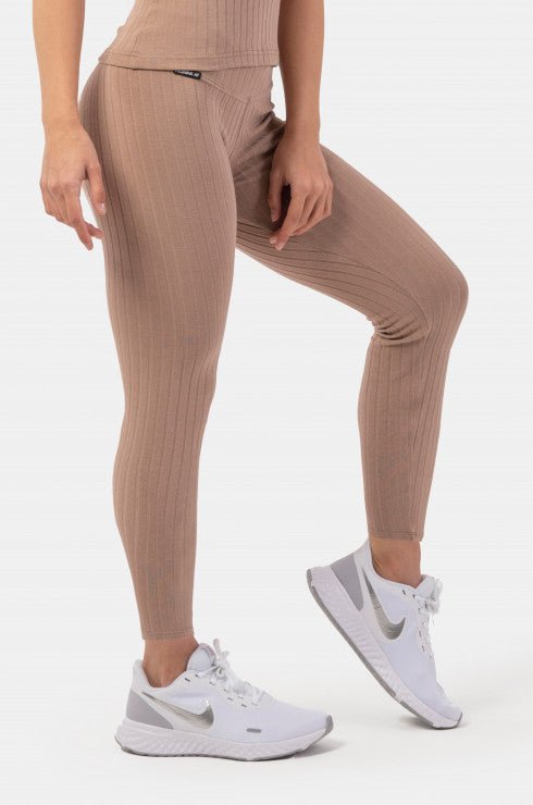 Nebbia Organic Cotton Ribbed High-Waist Leggings 405 - Brown – Urban Gym  Wear