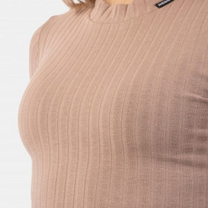 Nebbia Organic Cotton Ribbed Long Sleeve Top 415 - Brown – Urban Gym Wear