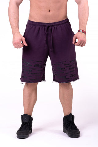 Nebbia Raw Hem Street Shorts 151 - Burgundy - Urban Gym Wear