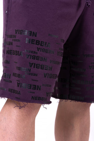 Nebbia Raw Hem Street Shorts 151 - Burgundy - Urban Gym Wear