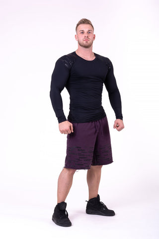 Nebbia Raw Hem Street Shorts 151 - Burgundy - Urban Gym Wear