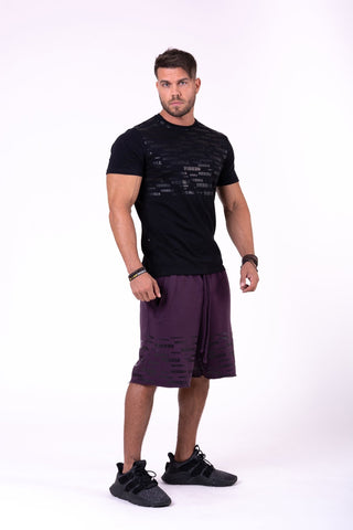 Nebbia Raw Hem Street Shorts 151 - Burgundy - Urban Gym Wear