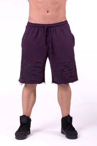 Nebbia Raw Hem Street Shorts 151 - Burgundy - Urban Gym Wear