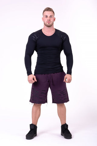 Nebbia Raw Hem Street Shorts 151 - Burgundy - Urban Gym Wear