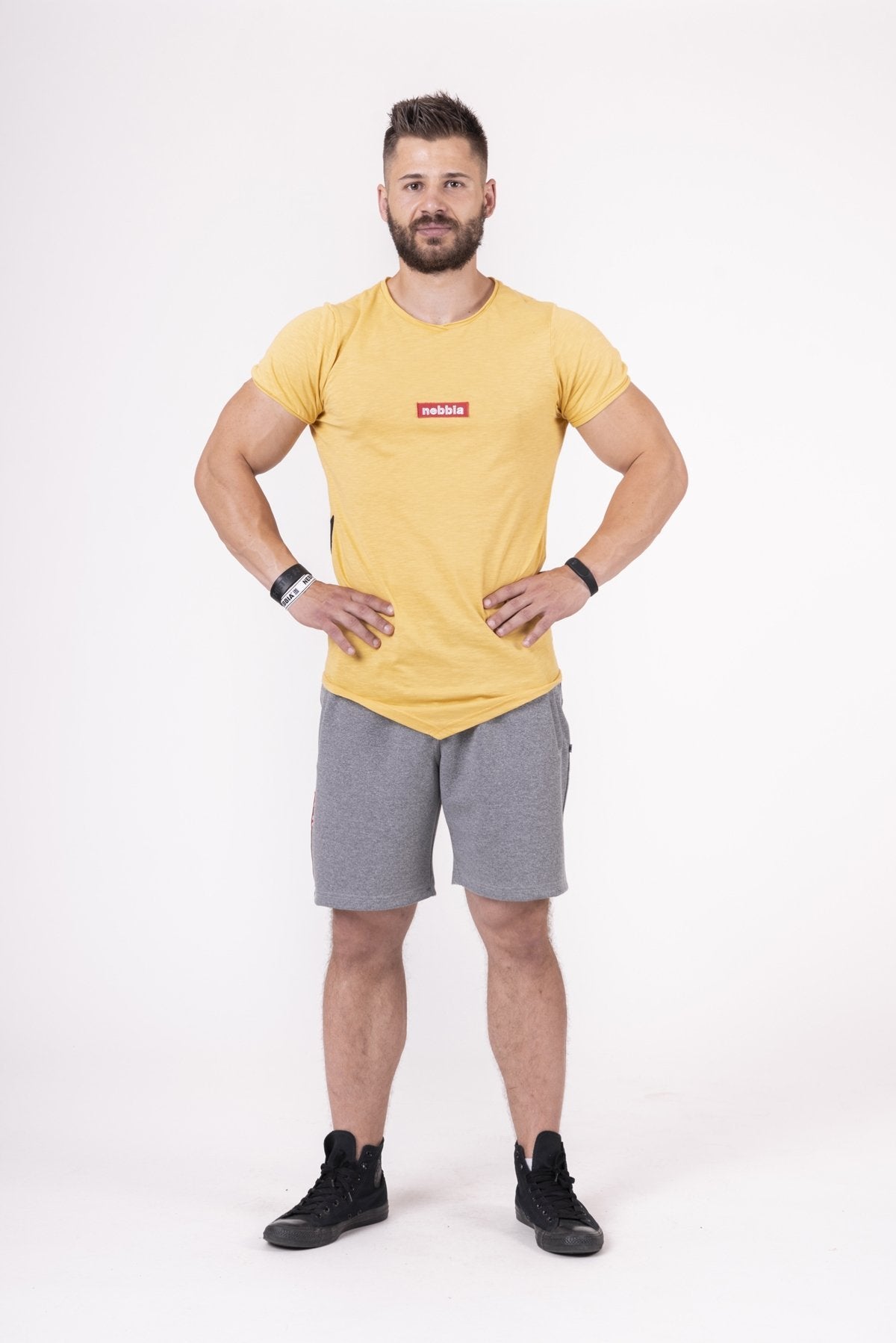 Nebbia Red Label V-Typical T-Shirt 142 - Mustard - Urban Gym Wear