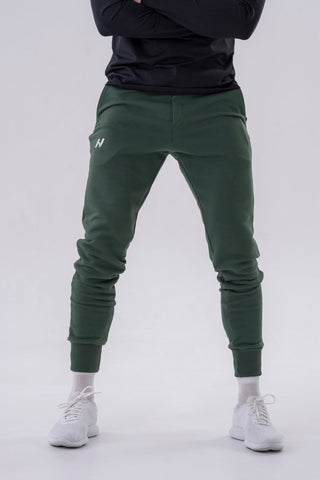 Nebbia Reset Slim Sweatpants with Side Pockets 321 - Dark Green - Urban Gym Wear