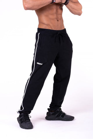 Nebbia Side Stripe Retro Joggers 154 - Black - Urban Gym Wear