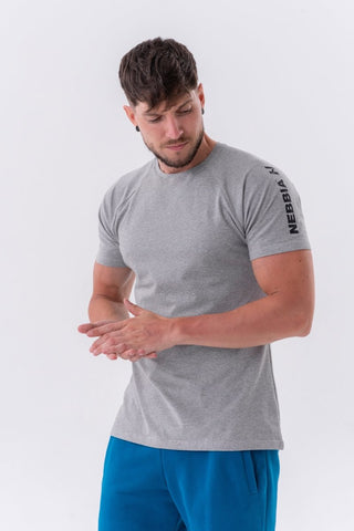 Nebbia Sporty Fit T-Shirt Essentials 326 - Light Grey - Urban Gym Wear