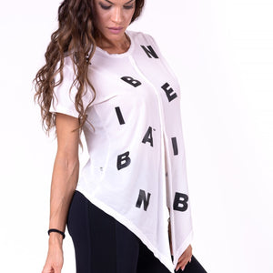 Nebbia Tied Knot Letters T-Shirt 680 - White - Urban Gym Wear