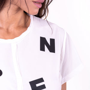 Nebbia Tied Knot Letters T-Shirt 680 - White - Urban Gym Wear