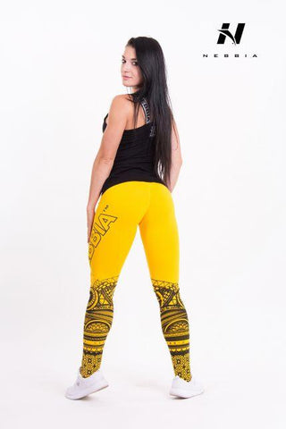 Nebbia Tights Tattoo 215 - Yellow - Urban Gym Wear