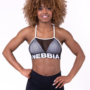 Nebbia Triangle Mesh Mini Top 692 - White - Urban Gym Wear