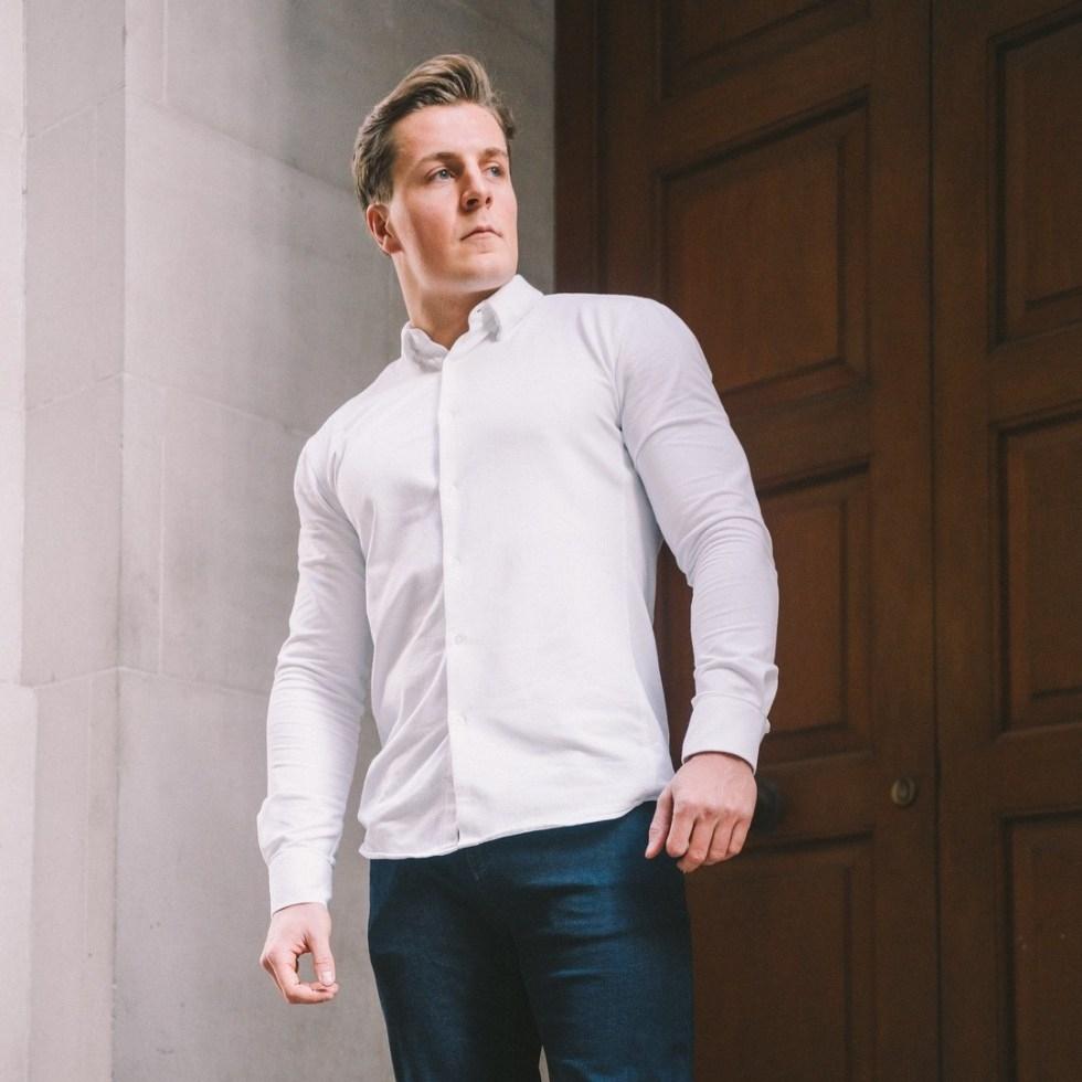 Olympvs Athletic Fit Shirt Ivory White Urban Gym Wear