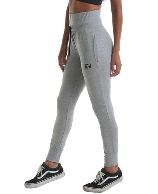 RIPT High Waist Cuffed Joggers - Grey Marl - Urban Gym Wear