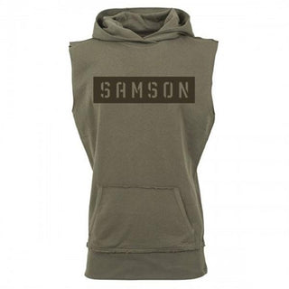 Samson Athletics Sleeveless Hoodie - Olive - Urban Gym Wear