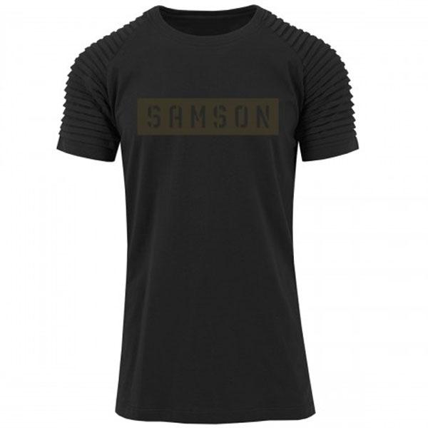 Samson Athletics Stencil Pleated Tee - Black - Urban Gym Wear