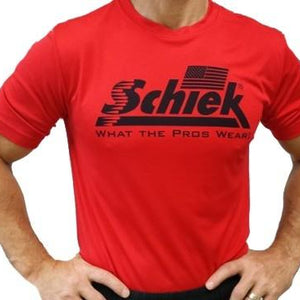 Schiek Mens Poly HD T-Shirt - Red - Urban Gym Wear
