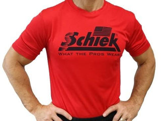 Schiek Mens Poly HD T-Shirt - Red - Urban Gym Wear