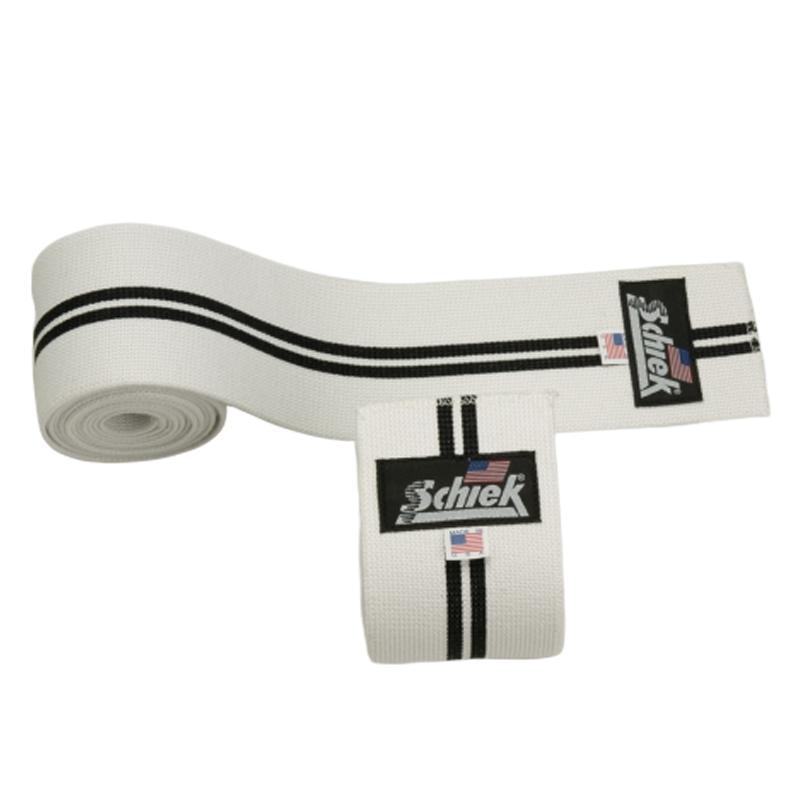 Schiek White Line Knee Wraps with Velcro 78 Inch 1178V - Urban Gym Wear