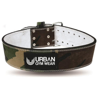 Urban Gym Wear Leather Power Belt - Woodland Camo - Urban Gym Wear