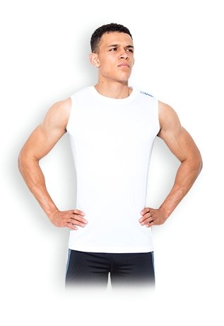 USN Men's Sleeveless Vest - White - Urban Gym Wear