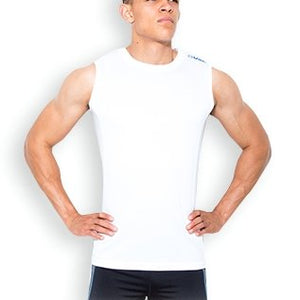 USN Men's Sleeveless Vest - White - Urban Gym Wear