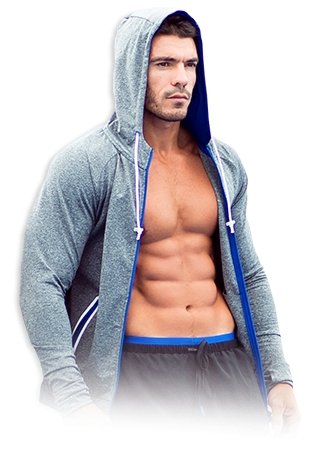 USN Men's Zip Hoody - Grey - Urban Gym Wear